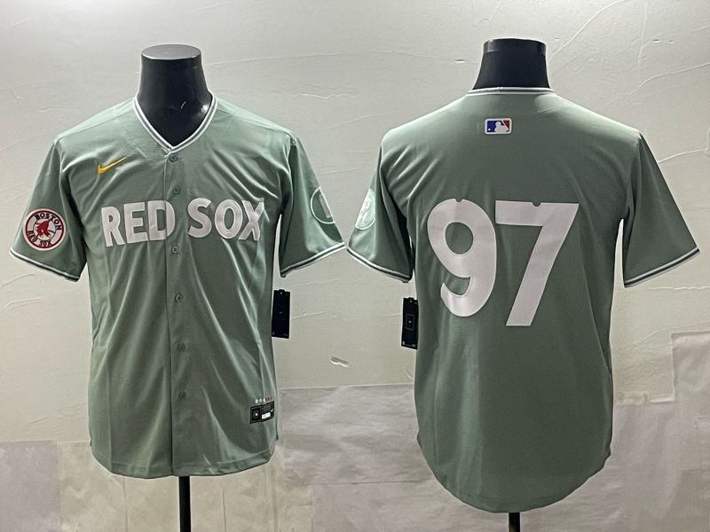 Men 2025 Boston Red Sox #97 No Name Green Nike MLB Jersey style 010->boston red sox->MLB Jersey